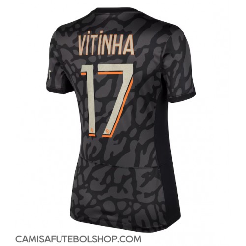 Camisa de time de futebol Paris Saint-Germain Vitinha Ferreira #17 Replicas 3º Equipamento Feminina 2023-24 Manga Curta